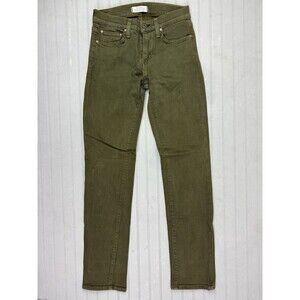 Principle Size 25 Womens Jeans Green Straight Ultra Low Rise Stretch